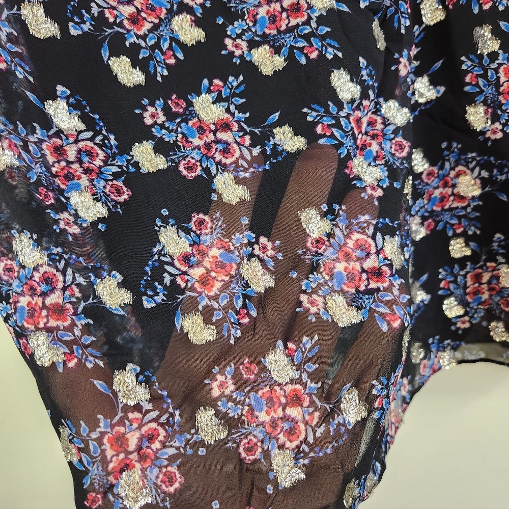 Shoshanna Floral Metallic Blouse - Picture 3 of 8
